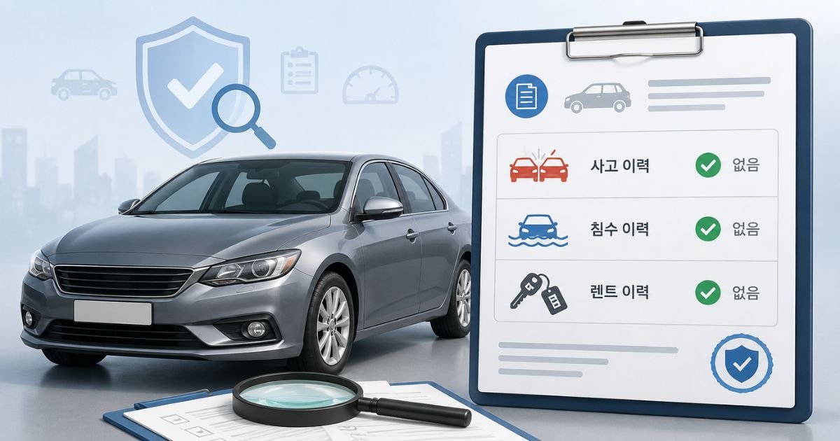 카히스토리조회 중고차 사고이력 침수 용도이력 확인 이미지