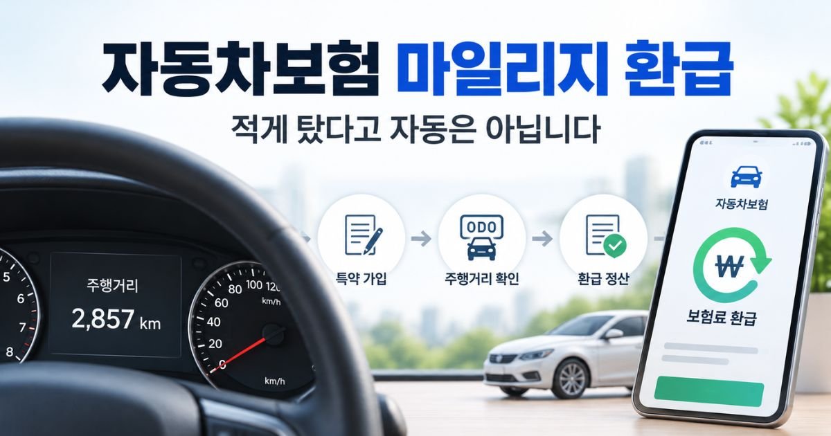적게 탔다고 자동 환급 아님 핵심을 보여주는 자동차보험 마일리지 환급 대표 이미지