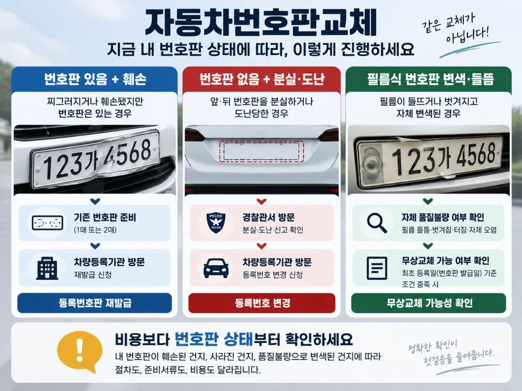 훼손 분실 변색 상황별 첫 처리 단계 정리한 자동차번호판교체 본문 이미지
