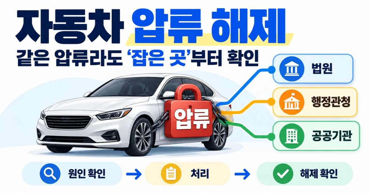 압류 촉탁 주체 구분 흐름 자동차 압류 해제 방법