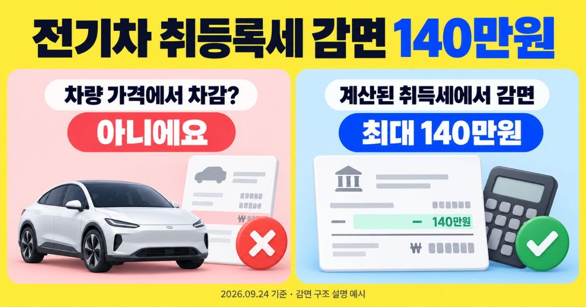 차값 차감 오해와 취득세 감면 구조 비교 전기차 취등록세 감면