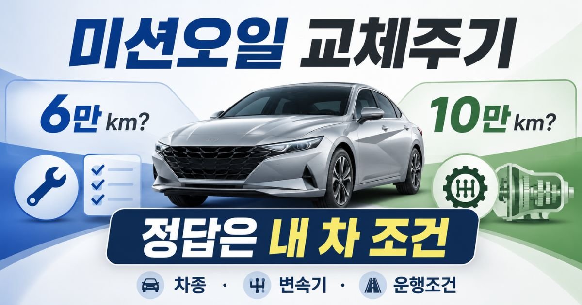차종과 변속기 운행조건에 따라 달라지는 미션오일 교체주기 안내 대표 이미지