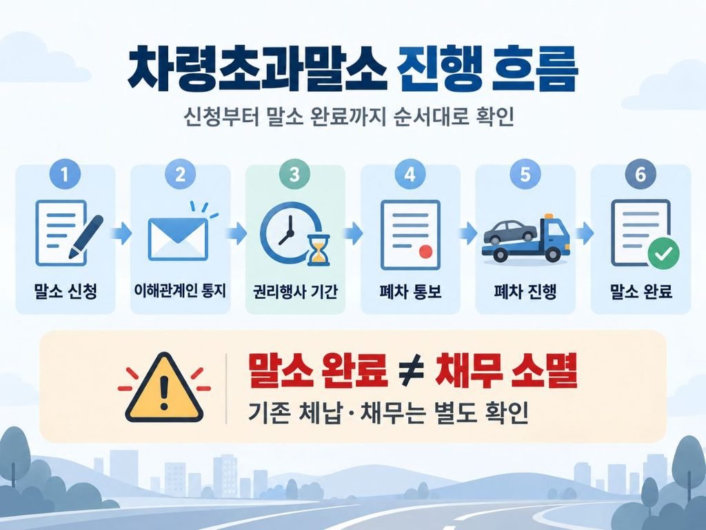 신청부터 말소 완료 흐름 차령초과말소